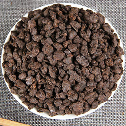 Yunnan Natural and Additive-free Ancient Tree Puerh Broken Silver Tea Fossil 100g Glutinous Rice Fragrance Tea Cooked Puerh Tea Ripe Tea 云南古树普洱碎银子茶化石熟普洱茶熟茶