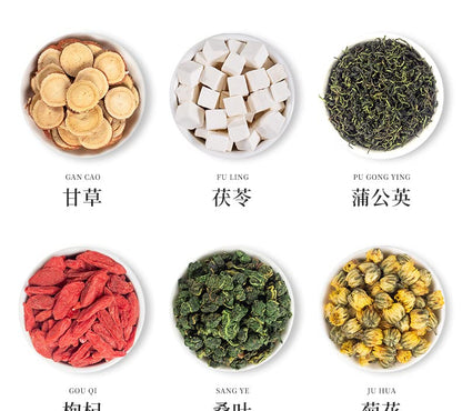 Health Tea 300g (10.58oz) Flower Tea 15 Cans, Small Cans of Tea Packaging Portable Flower Tea Combination Chinese Herbal Tea  菊苣栀子葛根茶 15罐小罐茶包装