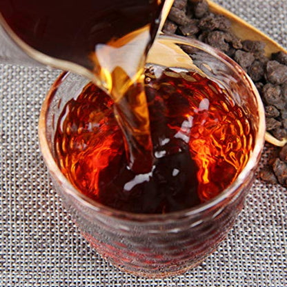 Yunnan Natural and Additive-free Ancient Tree Puerh Broken Silver Tea Fossil 100g Glutinous Rice Fragrance Tea Cooked Puerh Tea Ripe Tea 云南古树普洱碎银子茶化石熟普洱茶熟茶