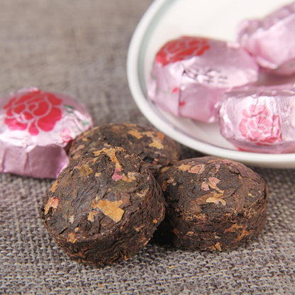 Natural and additive-free Yunnan Flower Tea Tuo Tea Peony Flower Puerh Ripe Tea Cooked tea Combination Herbal Tea Black Tea 花草茶茶牡丹普洱茶叶500g