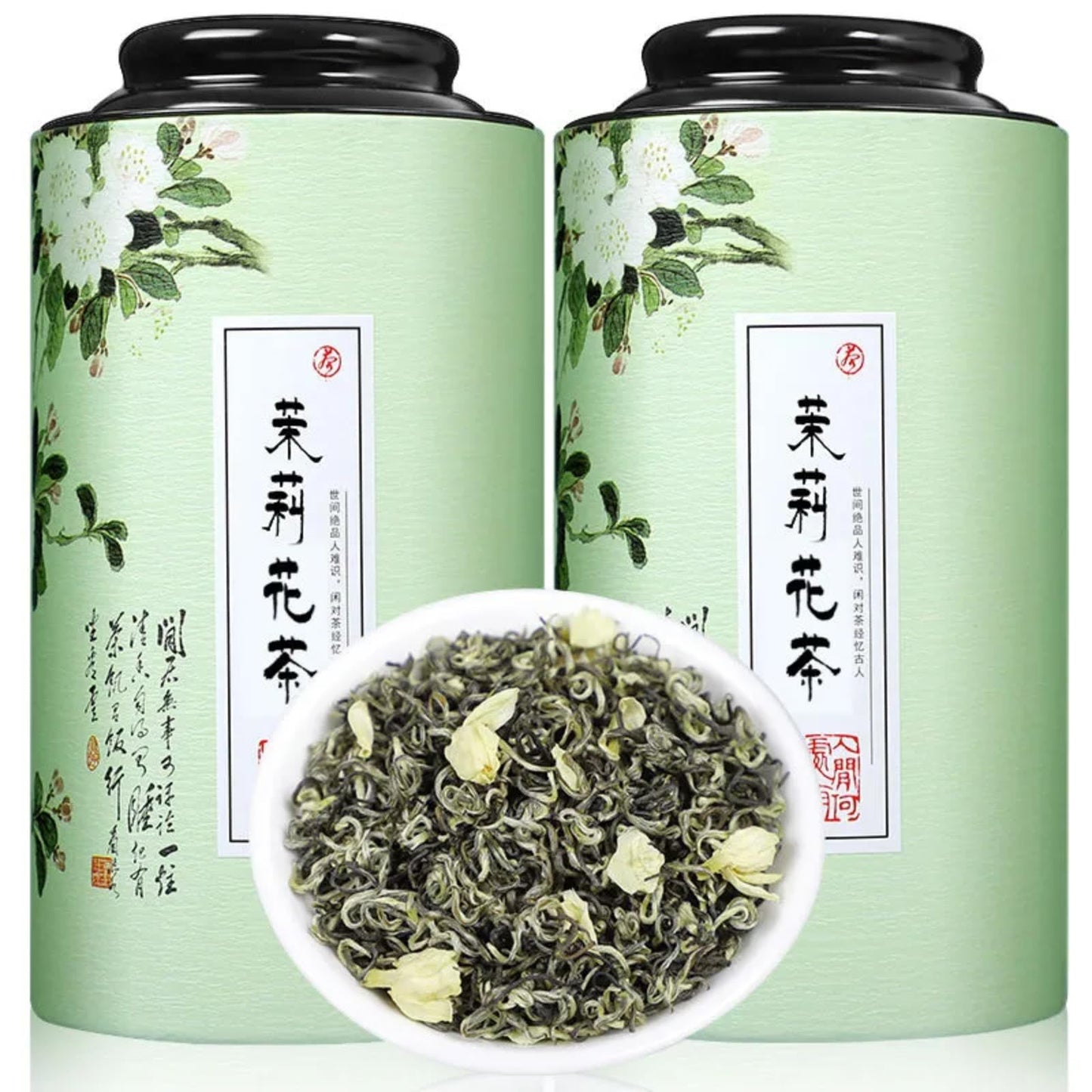 Premium Jasmine Tea Piao Xue Strong Aroma Green Tea 500g (250g*2) Flower Tea Gift Box Set Gift Tea 特级茉莉花茶飘雪浓香绿茶 500 克（250 克*2）花茶礼盒套装 礼品茶
