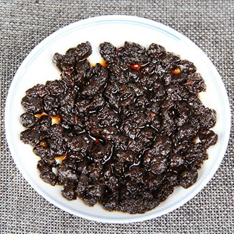 Yunnan Pu'er Tea Laochatou Ripe Tea Glutinous Fragrance Pu'er Tea Fossil Tea Broken Silver Yunnan Pu 'er Tea 100g / 3.52oz Cooked Tea Black Tea 老茶头熟茶 糯香普洱 茶化石 碎银子 100g罐装