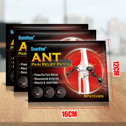3 Packs, Ant Poison Relief patches / Powerful Pain Relief / Rheumatoid Arthritis / Muscle & Joint Pain 24pcs (3 Packs*8pcs)  蚂蚁关节膏药贴肩颈腰腿骨科护理贴