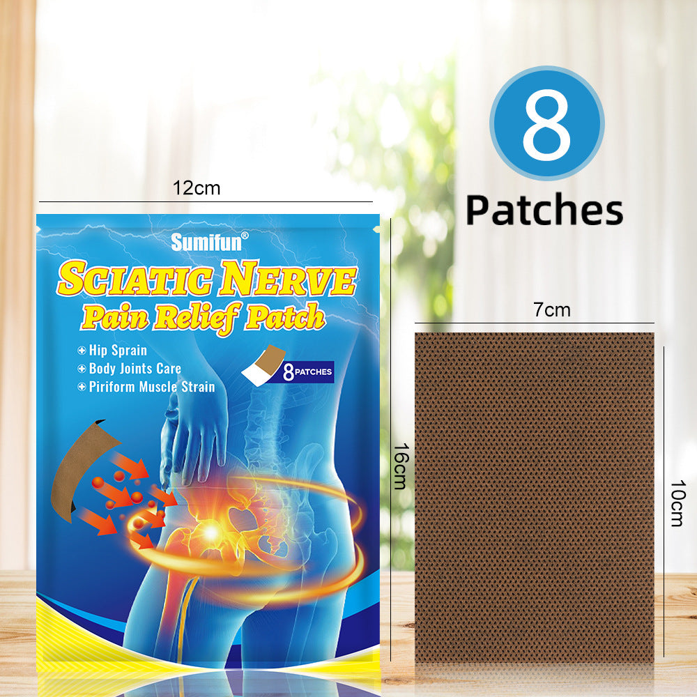 3 Packs,  Sciahig Nnerds Hip Spraine, Body loints Caree Pain Relief Patch (8pcs/bag)*3 坐骨神经止痛贴久坐群体臀胯不适