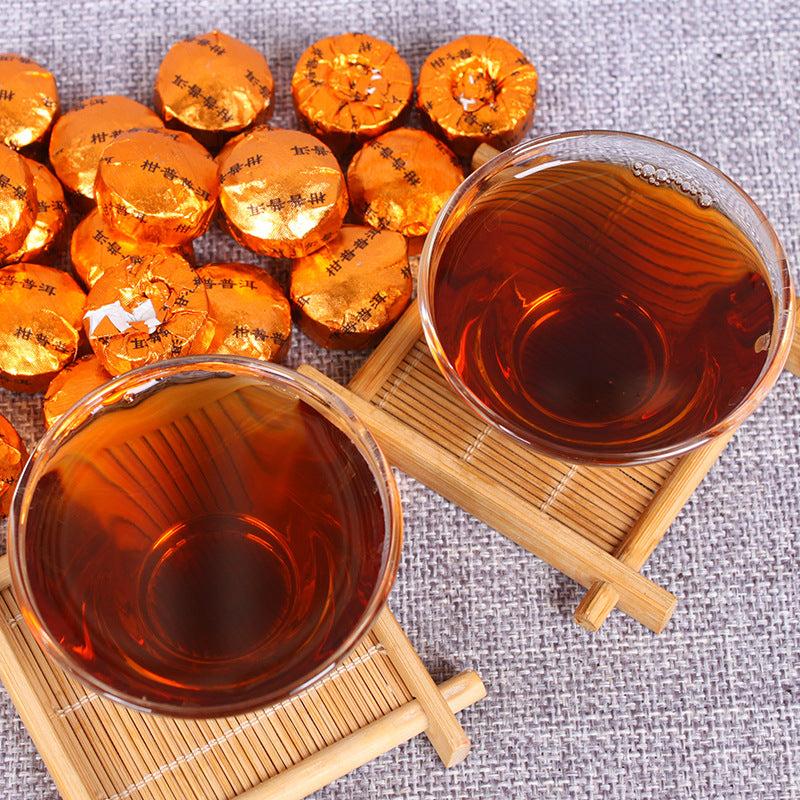 Pu-erh Tea Mini Tuo Tea Chen Pi Pu-erh Ripe Tea Xinhui Citrus Pu Tea 500g Pu-erh Orange Pu Tea Small Golden Tuo