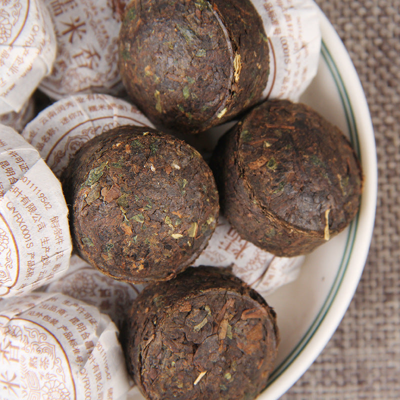 Yunnan Menghai Pu-erh Tea Ripe Tea Mu Zhi NuomiXiang Tuo Mini Small Tuo Tea  Nuomi Xiang Tea Black Tea 500g