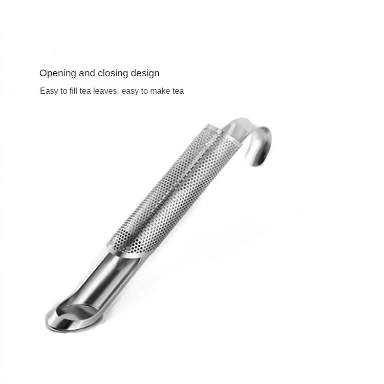 Pipe Shape Stainless Steel 304 Loose Leaf Tea Infuser Stick Filter Tea Leak Portable Handle Tea Diffuser, Long-handle Tea Steeper for Steep Tea