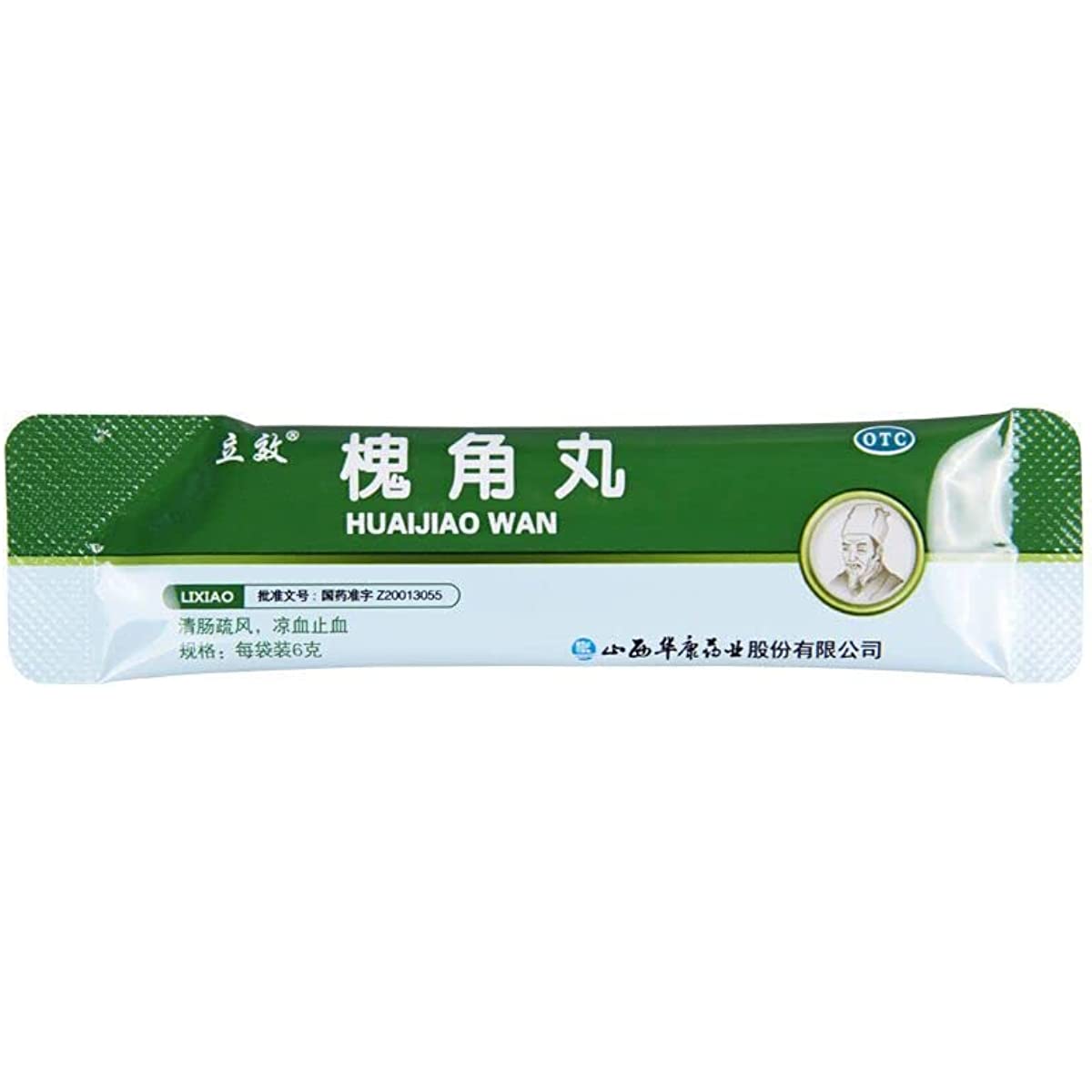 1 Box, Huaijiao Wan 6g*6 Bags / Box  槐角丸