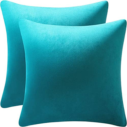Cozy Soft Velvet Square Solid Color Pillow Covers for Living Room, Bedroom Farmhouse Home Decor 18x18 Inch Throw Pillow Cases 2 Packs
