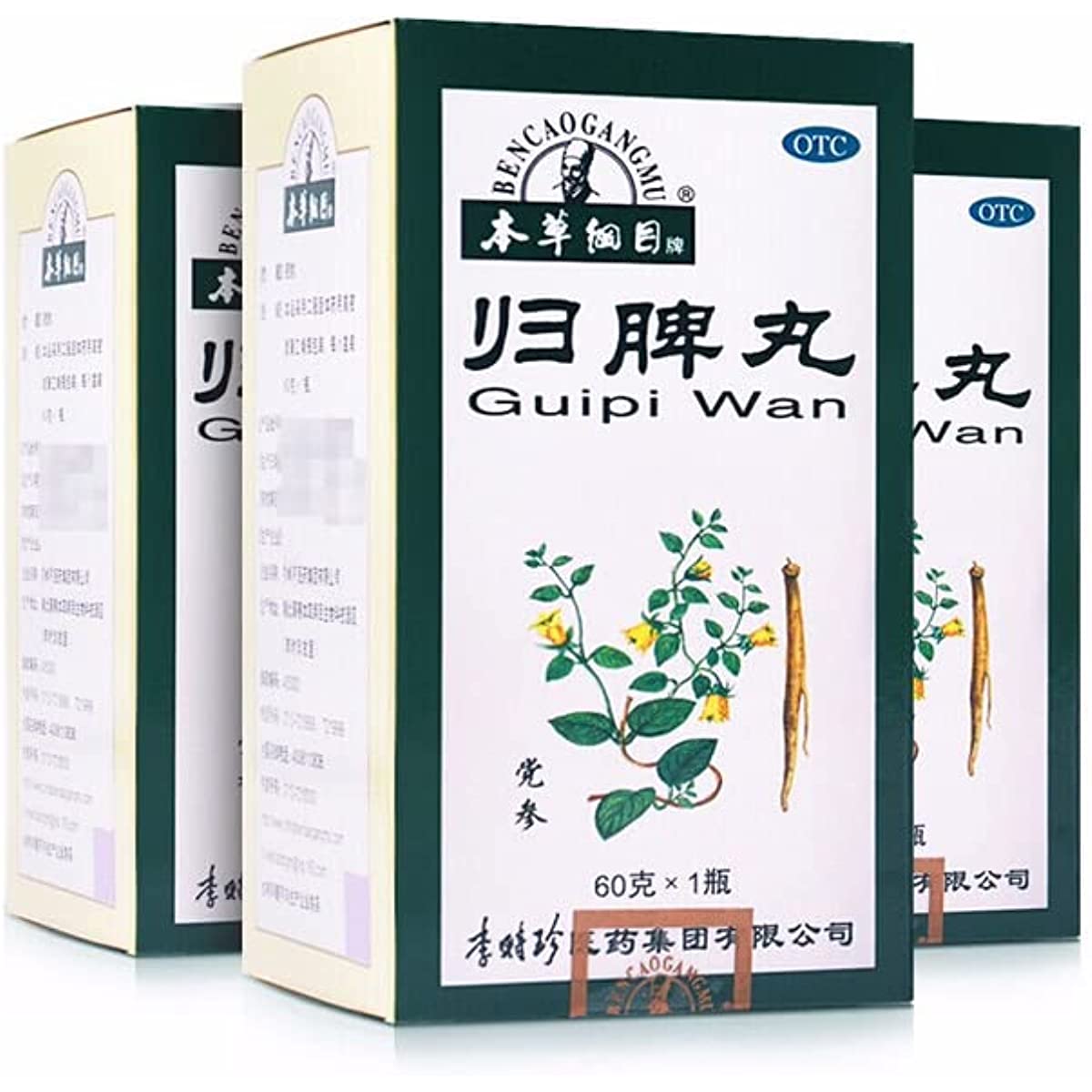 1 Box, Guipi Wan 60g / Box 本草纲目归脾丸