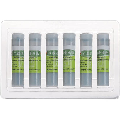 1 Box, Tongrentang Kouqiang Kuiyang San 3g*6 Bottles / Box 口腔溃疡散