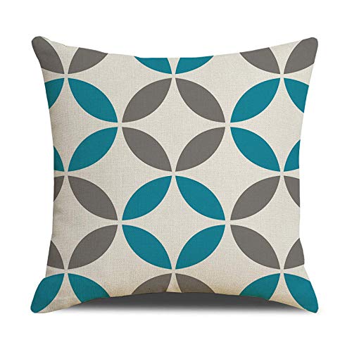 1PC Home Solid Color Geometric Linen Throw Pillow Case Digital Printed Geometric Graphics Square Pillowcase for Home Office Sofa Decor Pillow Covers