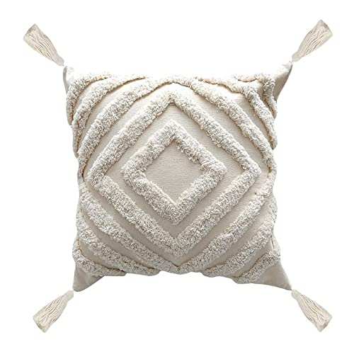 Bohemia Nordic ins Style Pillow Sofa Tufted Cushion Cover Tassel Pillow Cover Embroidered Waist Pillow Cover Decorative Pillow Covers 18x18