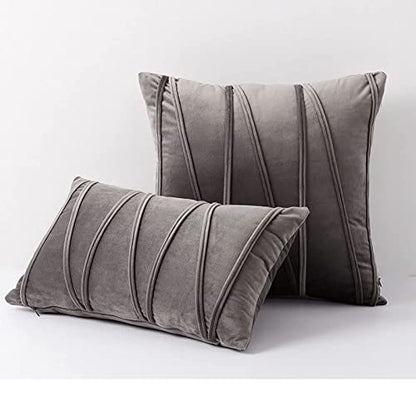 Nordic Velvet Striped Pressed Pillowcase, Pressed Rope Straps, European Sofa Pillows,1pc Home Pillow Covers Throw Pillow Covers