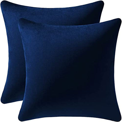 Cozy Soft Velvet Square Solid Color Pillow Covers for Living Room, Bedroom Farmhouse Home Decor 18x18 Inch Throw Pillow Cases 2 Packs