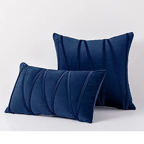 Pillowcase Pattern Nordic Velvet Striped Pressed Pillowcase Cotton, Throw Pillow Covers, Pressed Rope Straps, European Sofa Pillows,2pcs Home Pillow Covers