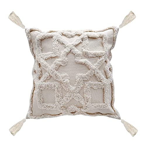 Bohemia Nordic ins Style Pillow Sofa Tufted Cushion Cover Tassel Pillow Cover Embroidered Waist Pillow Cover Decorative Pillow Covers 18x18