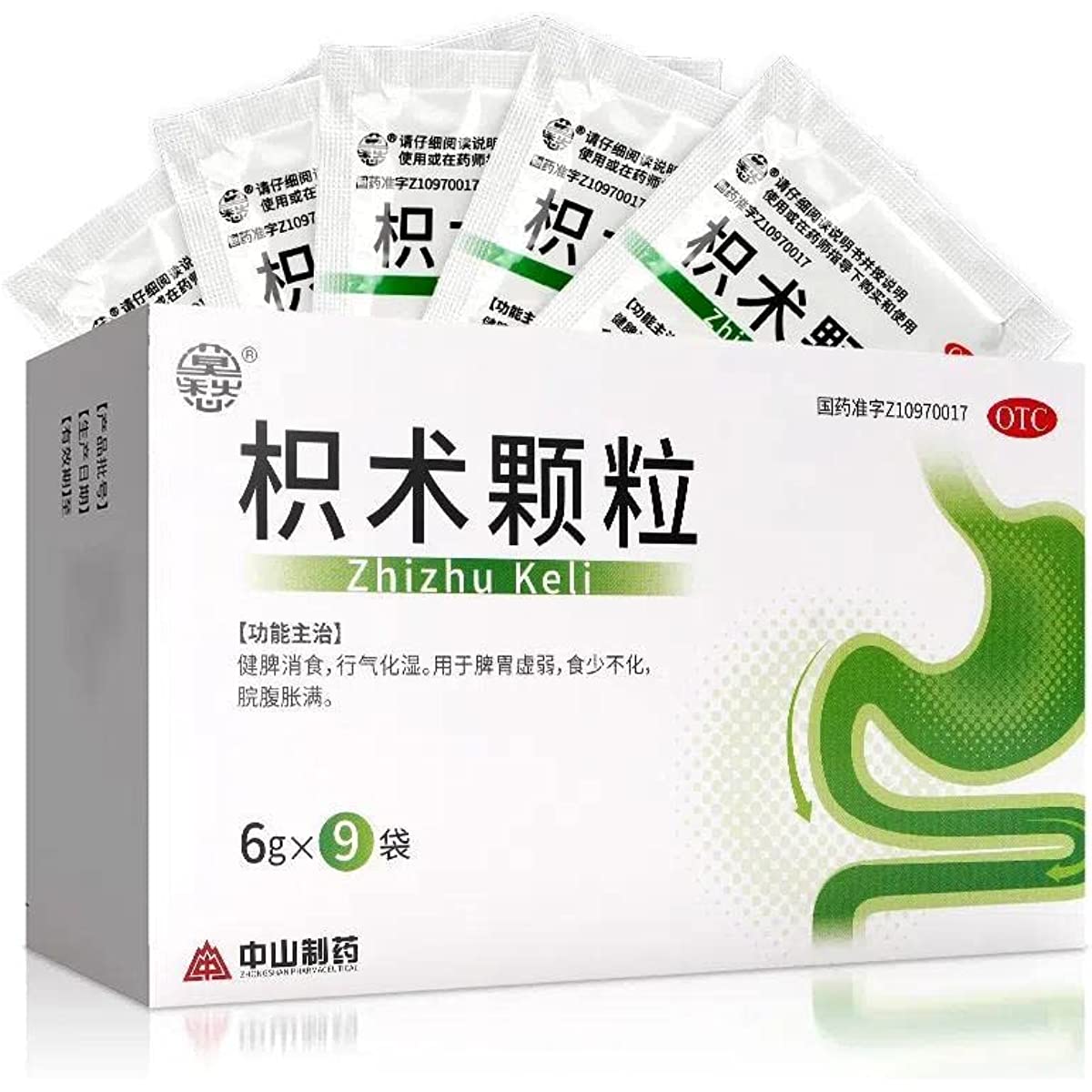 1 Box, Zhizhu Keli 9 Bags / Box 枳术颗粒