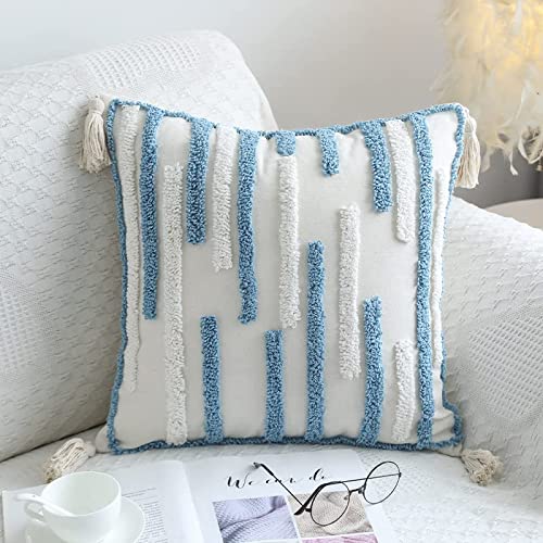 Bohemia Nordic ins Style Pillow Sofa Tufted Cushion Cover Tassel Pillow Cover Embroidered Waist Pillow Cover Decorative Pillow Covers 18x18