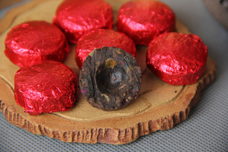 Qicai Tea Rose Pu-erh Tea Pu-erh Tea Mini Small Tuo Tea Pu-erh Flower Tea Ripe Tea Black Tea 500g