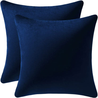 Cozy Soft Velvet Square Solid Color Pillow Covers for Living Room, Bedroom Farmhouse Home Decor 18x18 Inch Throw Pillow Cases 2 Packs