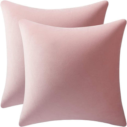 Cozy Soft Velvet Square Solid Color Pillow Covers for Living Room, Bedroom Farmhouse Home Decor 18x18 Inch Throw Pillow Cases 2 Packs