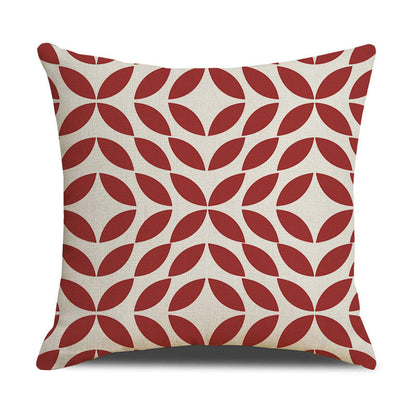 1PC Home Solid Color Geometric Linen Throw Pillow Case Digital Printed Geometric Graphics Square Pillowcase for Home Office Sofa Decor Pillow Covers
