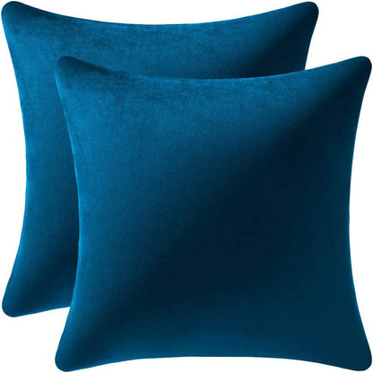 Cozy Soft Velvet Square Solid Color Pillow Covers for Living Room, Bedroom Farmhouse Home Decor 18x18 Inch Throw Pillow Cases 2 Packs