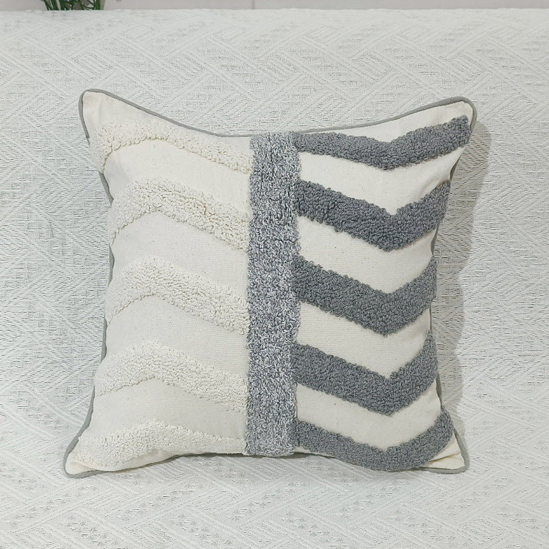 Bohemia Nordic ins Style Pillow Sofa Tufted Cushion Cover Tassel Pillow Cover Embroidered Waist Pillow Cover Decorative Pillow Covers 18x18